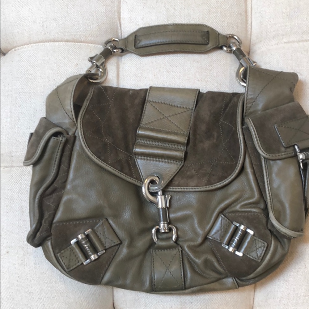 Christian Dior army green shoulder bag.
